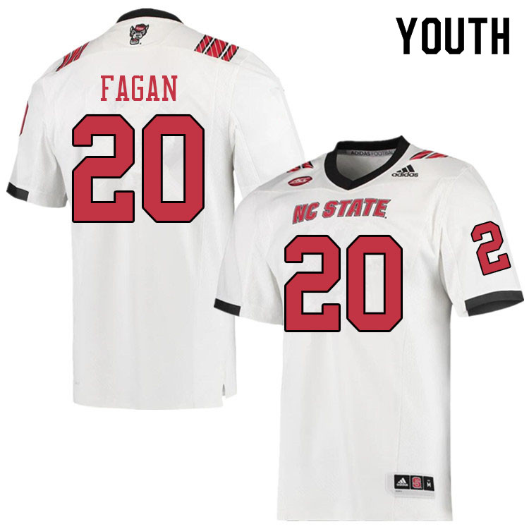 Youth #20 Cyrus Fagan NC State Wolfpack College Football Jerseys Sale-White